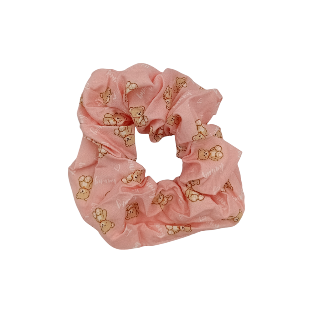 Scrunchie Μαλλιών Μεγάλο Σχέδιο Αρκουδάκια 6 Χρώματα