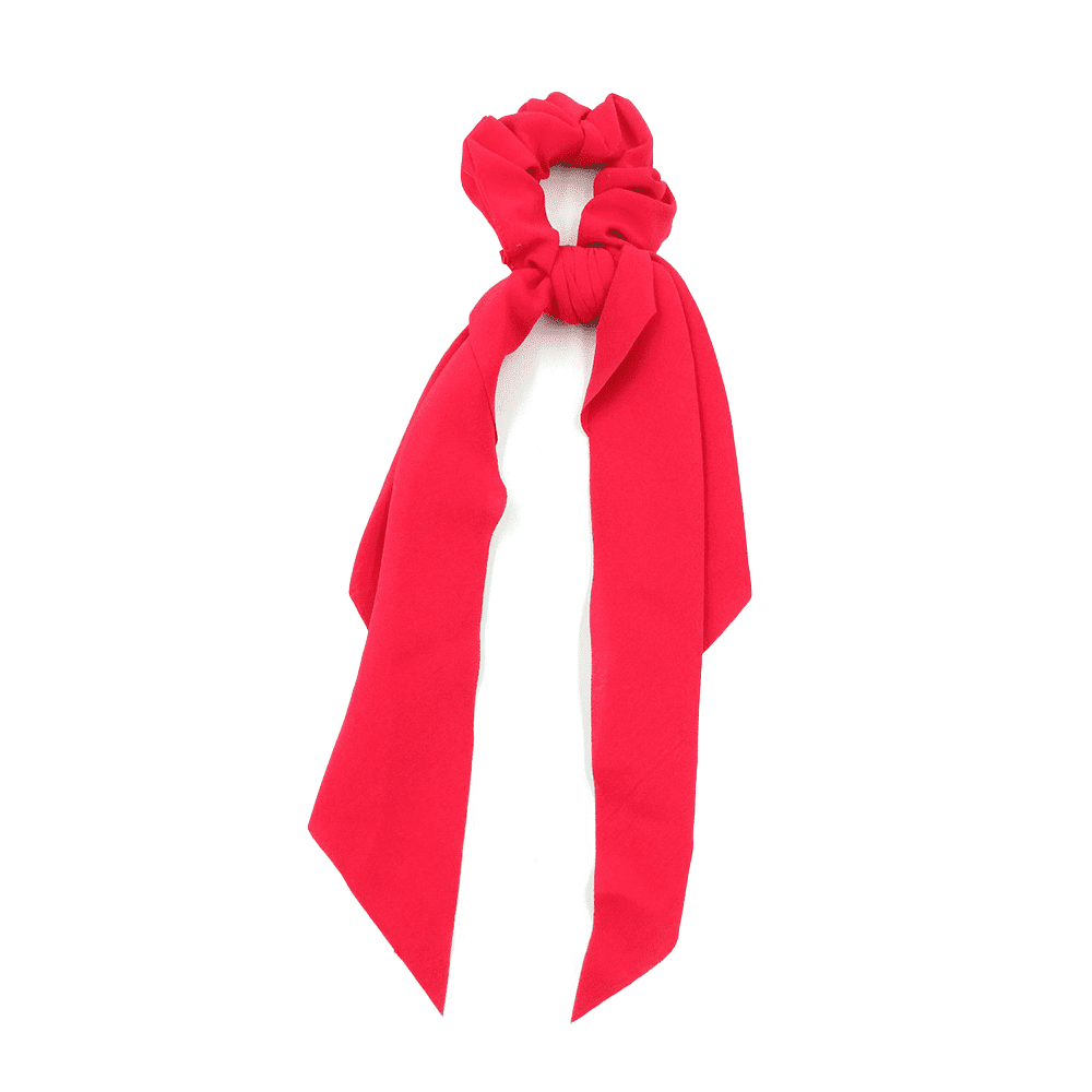 Scrunchie Μαλλιων Μονοχρωμο Με Μακρια Κορδελα Διαφορα Χρωματα