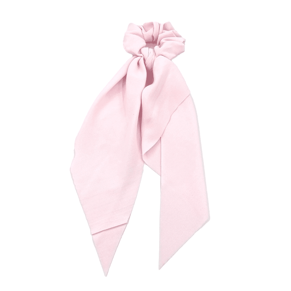 Scrunchie Μαλλιων Μονοχρωμο Με Μακρια Κορδελα Διαφορα Χρωματα