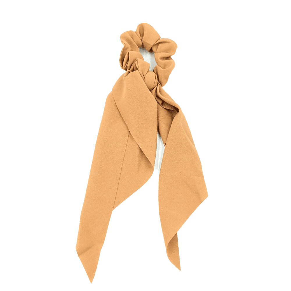Scrunchie Μαλλιων Μονοχρωμο Με Μακρια Κορδελα Διαφορα Χρωματα