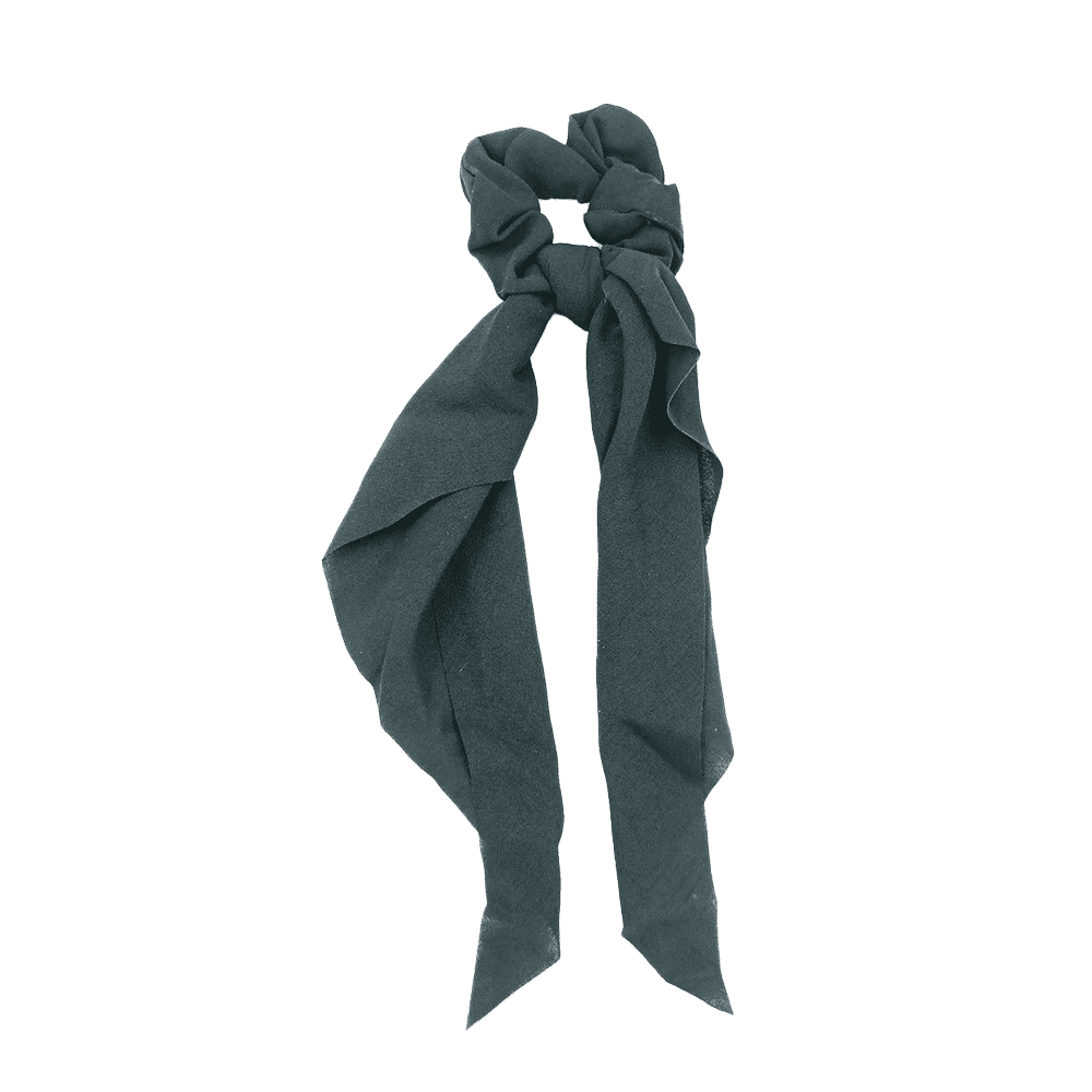 Scrunchie Μαλλιων Μονοχρωμο Με Μακρια Κορδελα Διαφορα Χρωματα