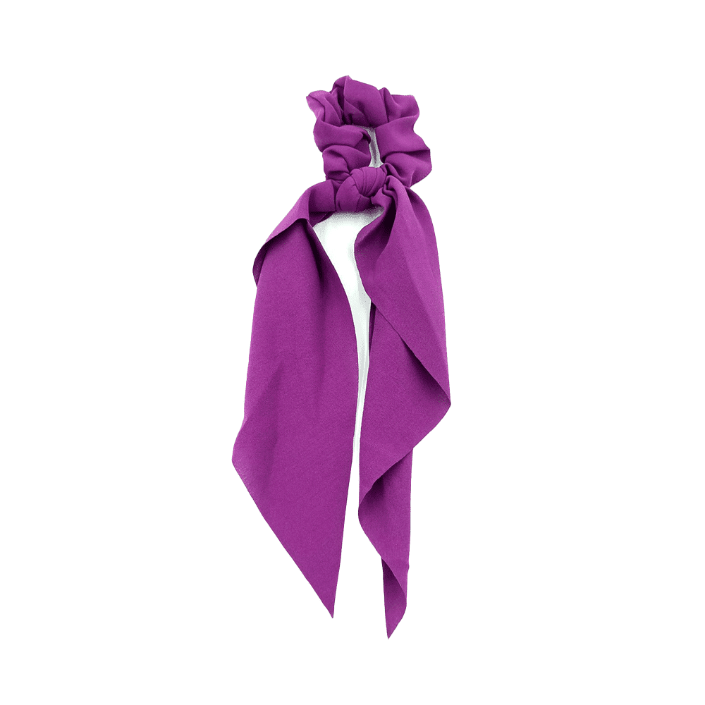 Scrunchie Μαλλιων Μονοχρωμο Με Μακρια Κορδελα Διαφορα Χρωματα