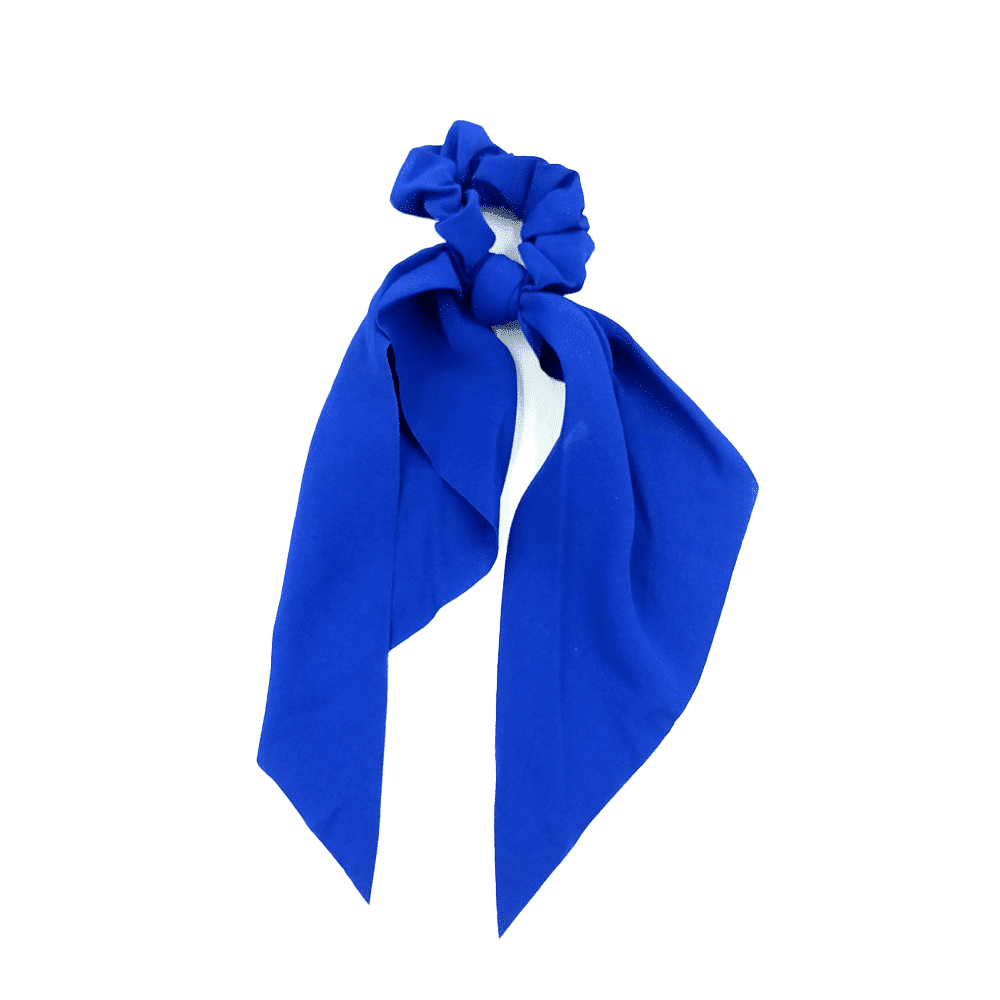 Scrunchie Μαλλιων Μονοχρωμο Με Μακρια Κορδελα Διαφορα Χρωματα