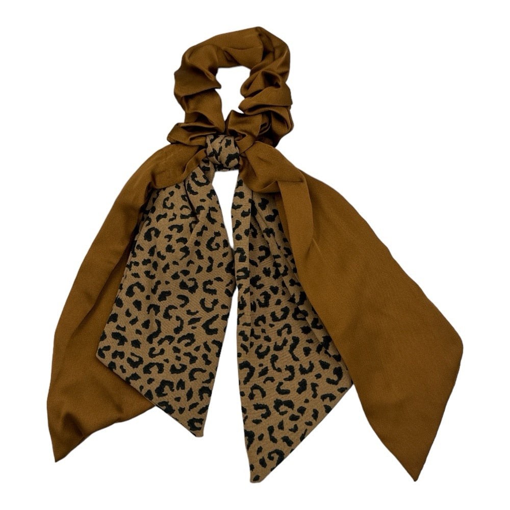 OEMScrunchie Μαλλιών Animal Print Με Κορδέλα 4 Χρώματαpapell.gr