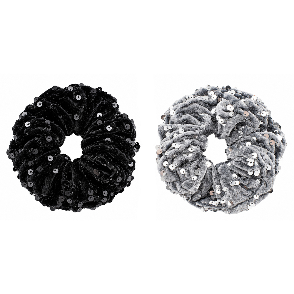Scrunchie Λαστιχάκι Μαλλιών Βελούδινο με Παγιέτες 