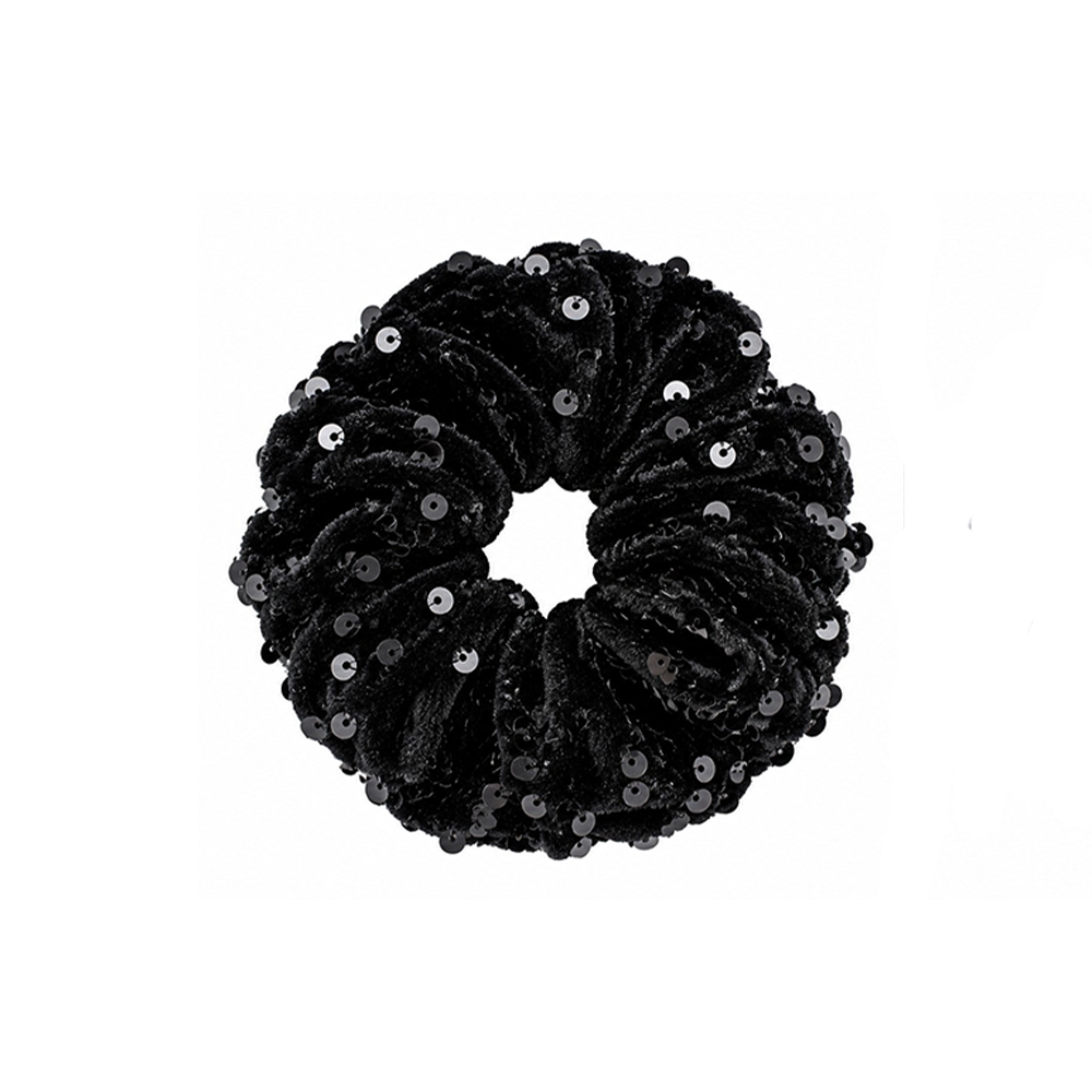 Scrunchie Λαστιχάκι Μαλλιών Βελούδινο με Παγιέτες 