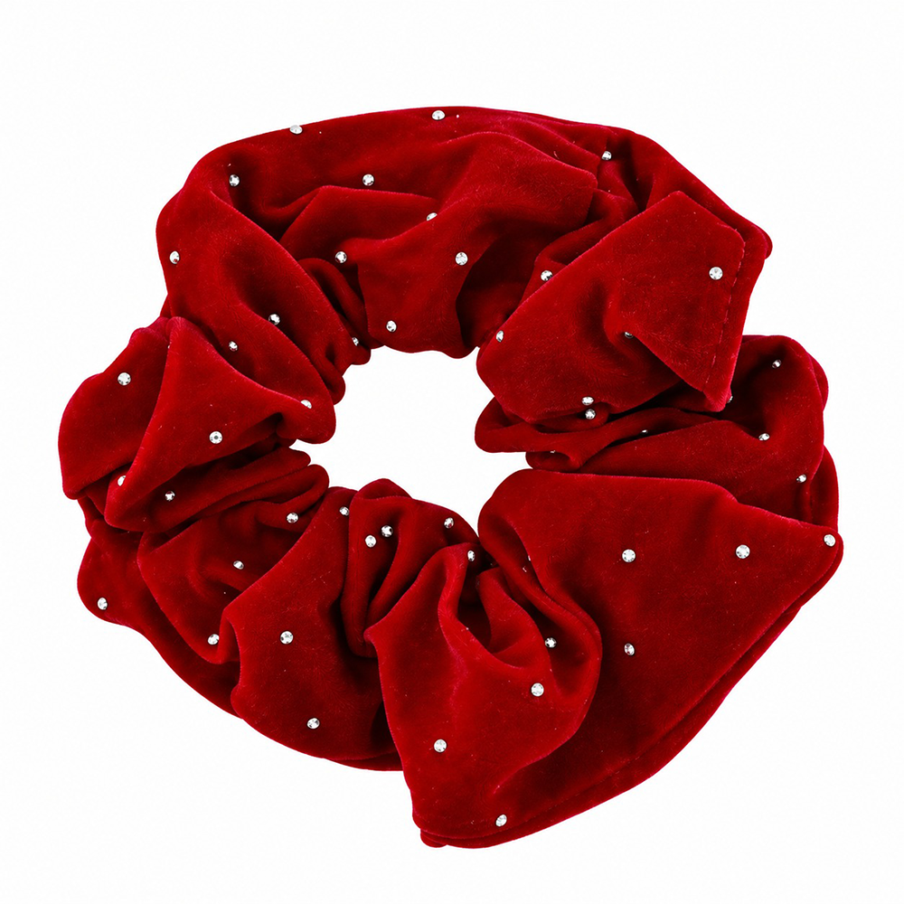Scrunchie Λαστιχάκι Μαλλιών Βελούδινο με Strass