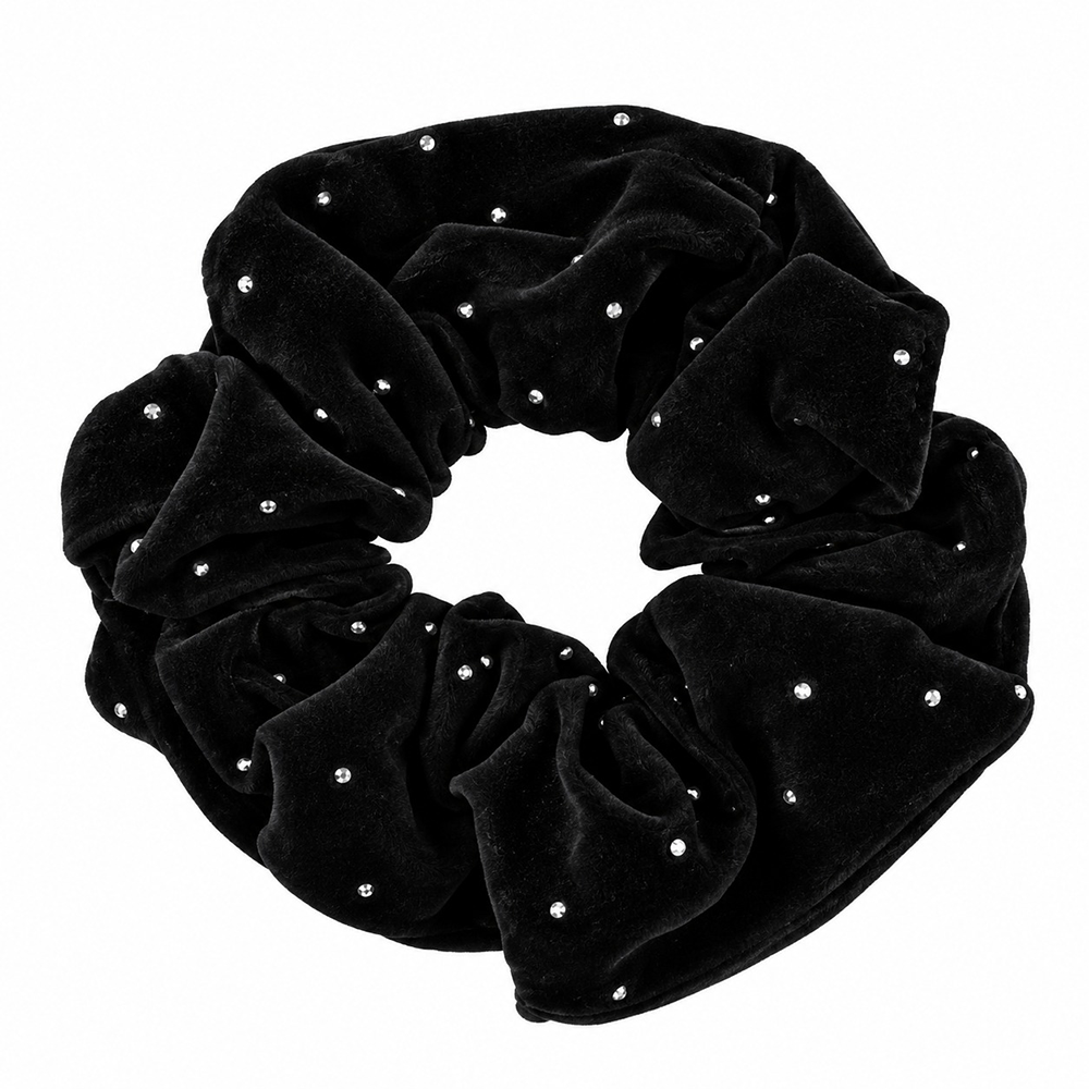 Scrunchie Λαστιχάκι Μαλλιών Βελούδινο με Strass
