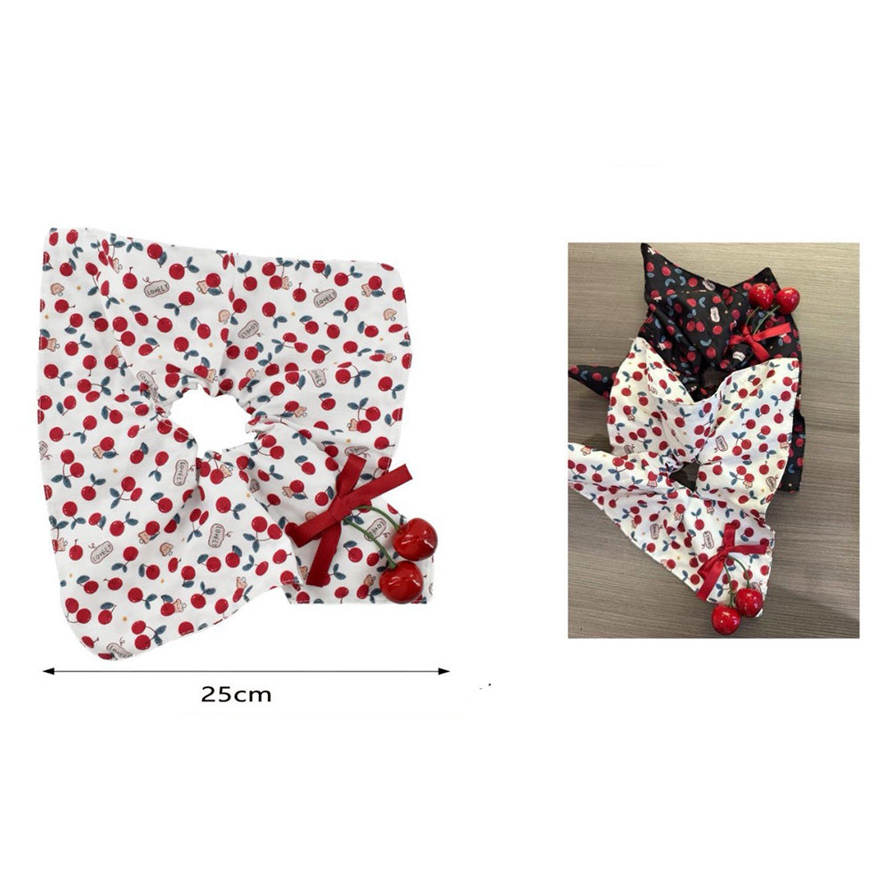 Scrunchie Μαλλιών Κερασάκια σε Άσπρο ή Μαύρο Χρώμα 25 εκ – 1 Τμχ