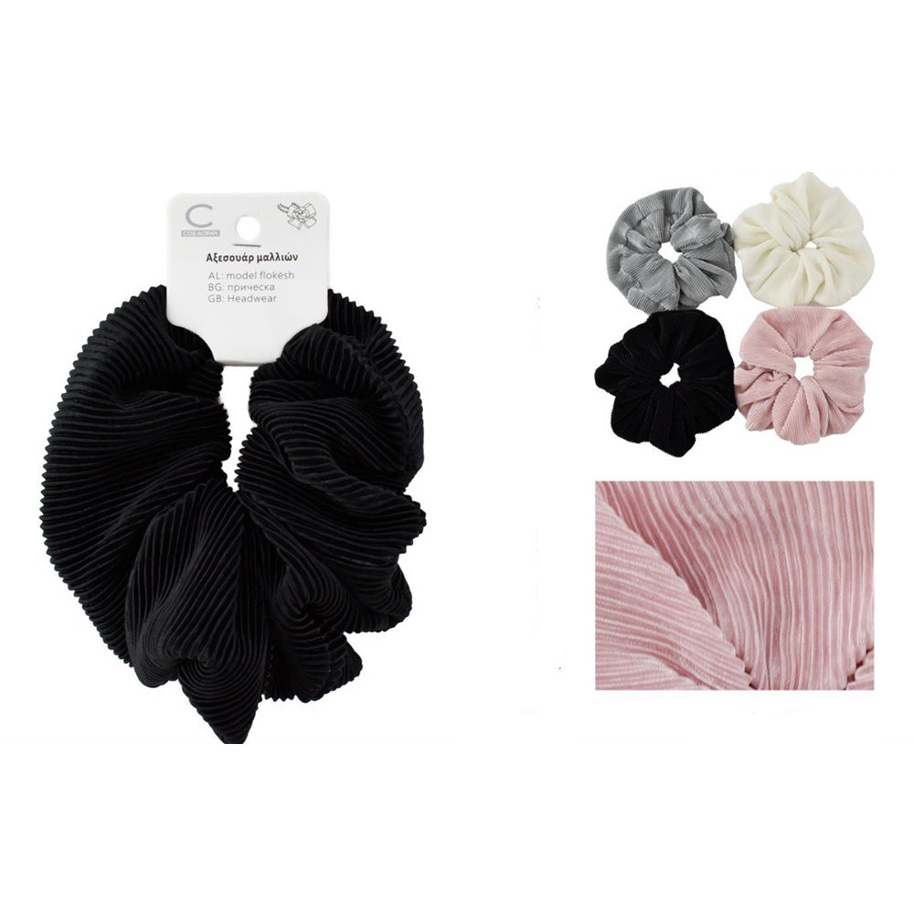 Scrunchie Μαλλιών Σατέν 15 εκ 4 Χρώματα - 1 Τμχ