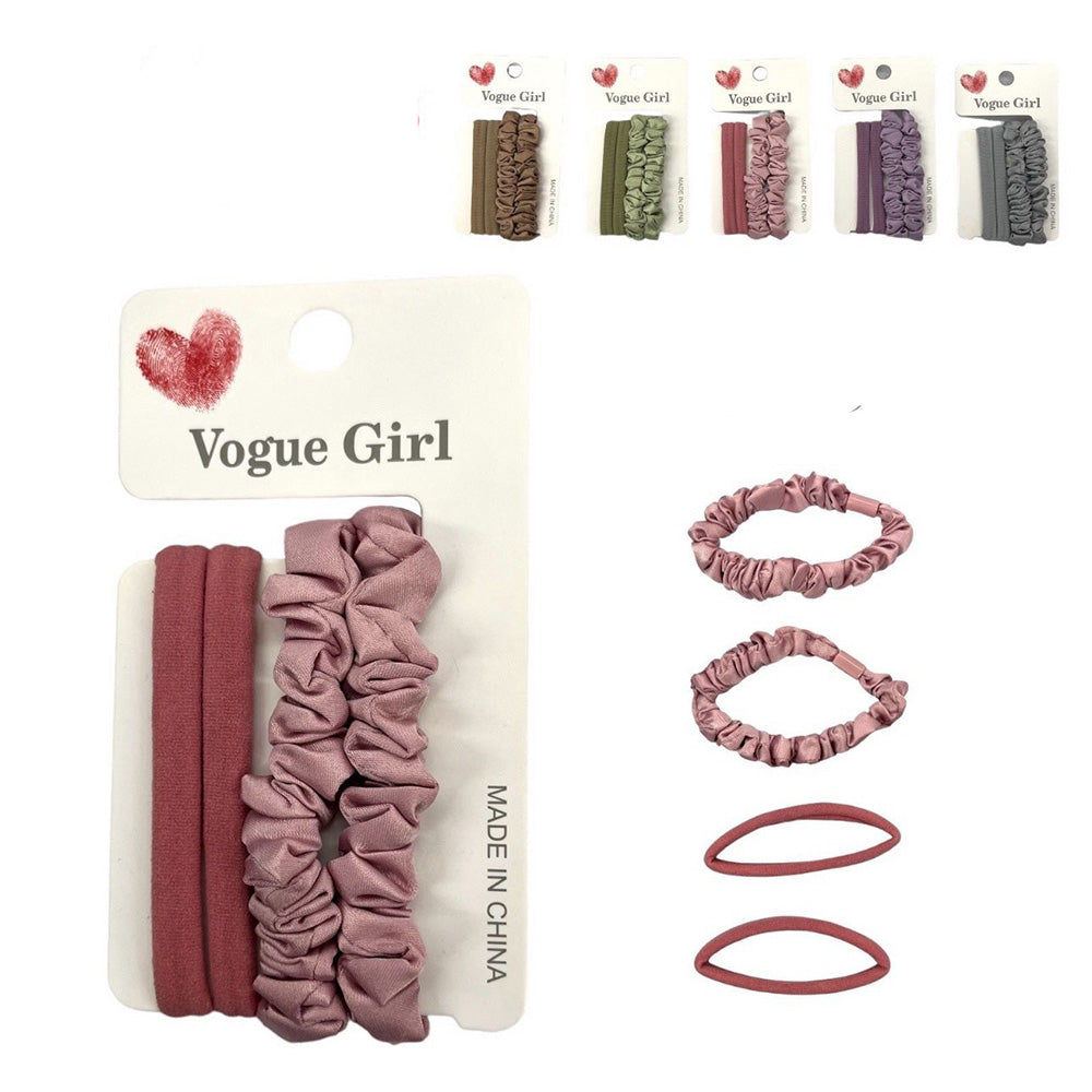 Scrunchie Με Λαστιχάκια Μαλλιών Μεταλιζέ 4 Τμχ 5Χρώματα - 1 Τμχ