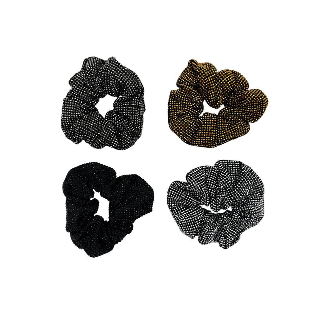 Scrunchie Με Στρας 12 εκ 4 Χρώματα - 1 Τμχ