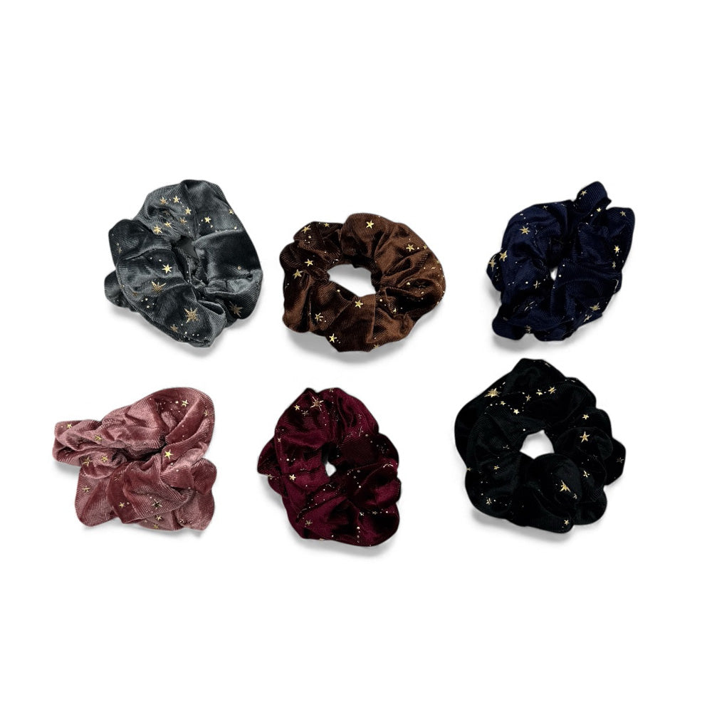 Scrunchies με Αστεράκια – Σετ 2τμχ (Ø12εκ) – 6 Χρώματα – 1 Σετ