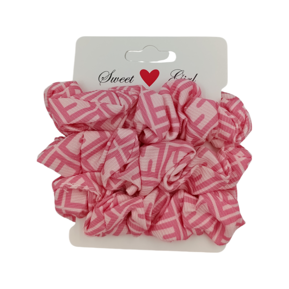 Scrunchies Μαλλιών Τετραγωνάκια 3Τμχ