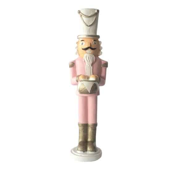 Χριστουγεννιατικος Διακοσμητικος Στρατιωτης Ροζ/ Χρυσος 5.5Χ5Χ21Cm