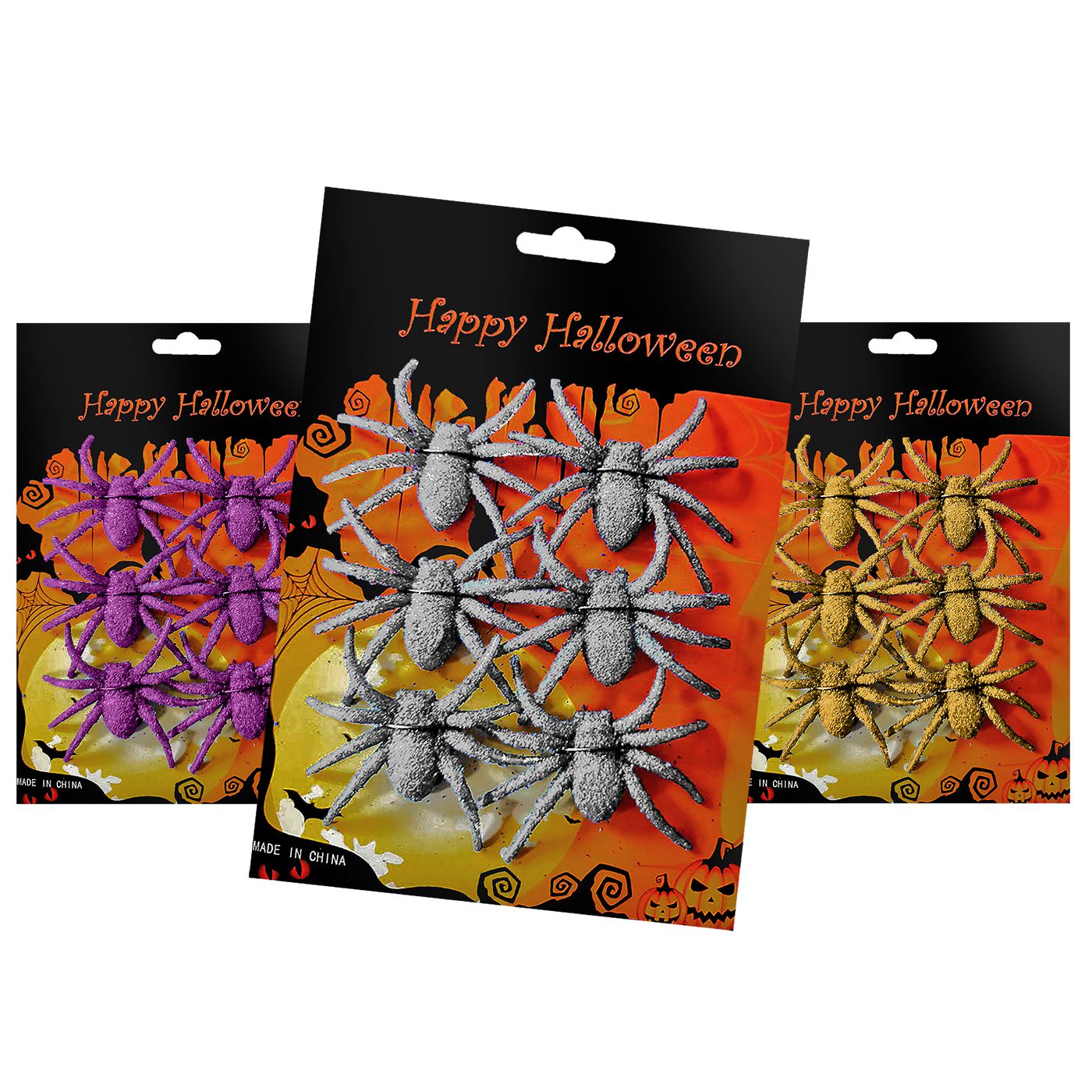 Σετ 6 Αράχνες Halloween 20x13cm