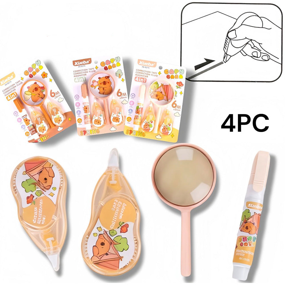 Σετ Capybara με 2 Διορθωτικές Ταινίες, 1 Διορθωτικό Υγρό & 1 Μεγεθυντικό Φακό