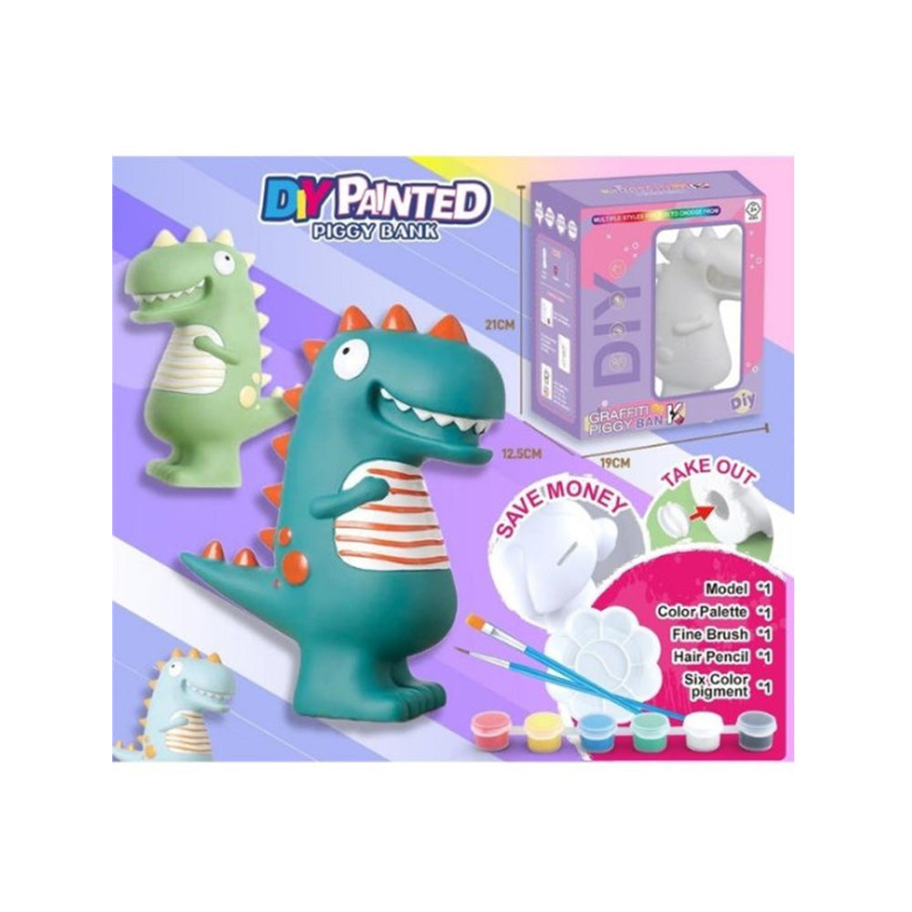 Σετ Χειροτεχνίας-Ζωγραφικής Κουμπαράς Δεινόσαυρος & Χρώματα 18X14X12εκ