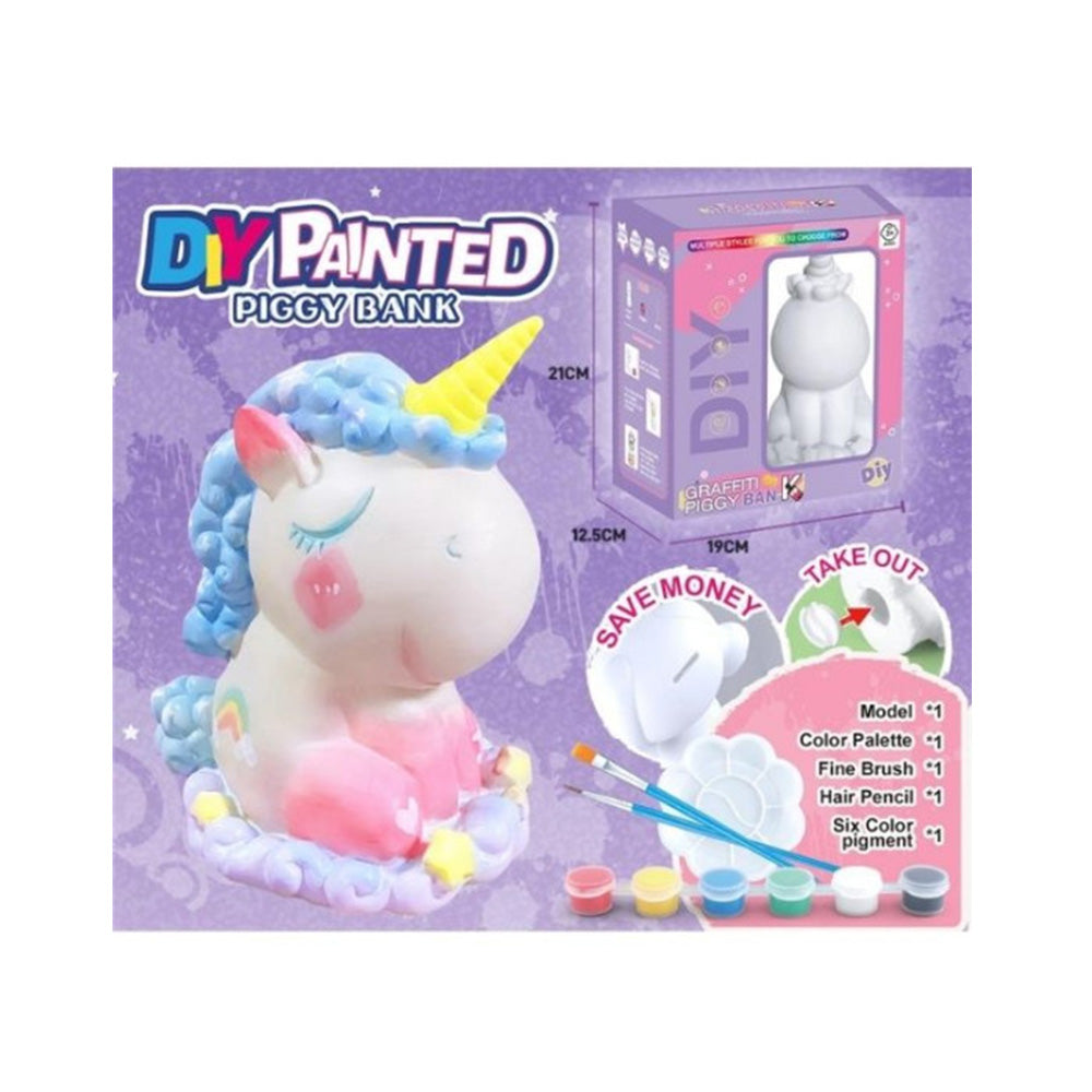 Σετ Χειροτεχνίας-Ζωγραφικής Κουμπαράς Μονόκερος & Χρώματα 18X14X12εκ