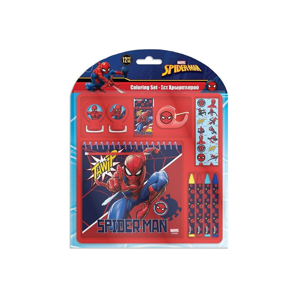 Σετ Χρωματισμού Spiderman 12τμχ