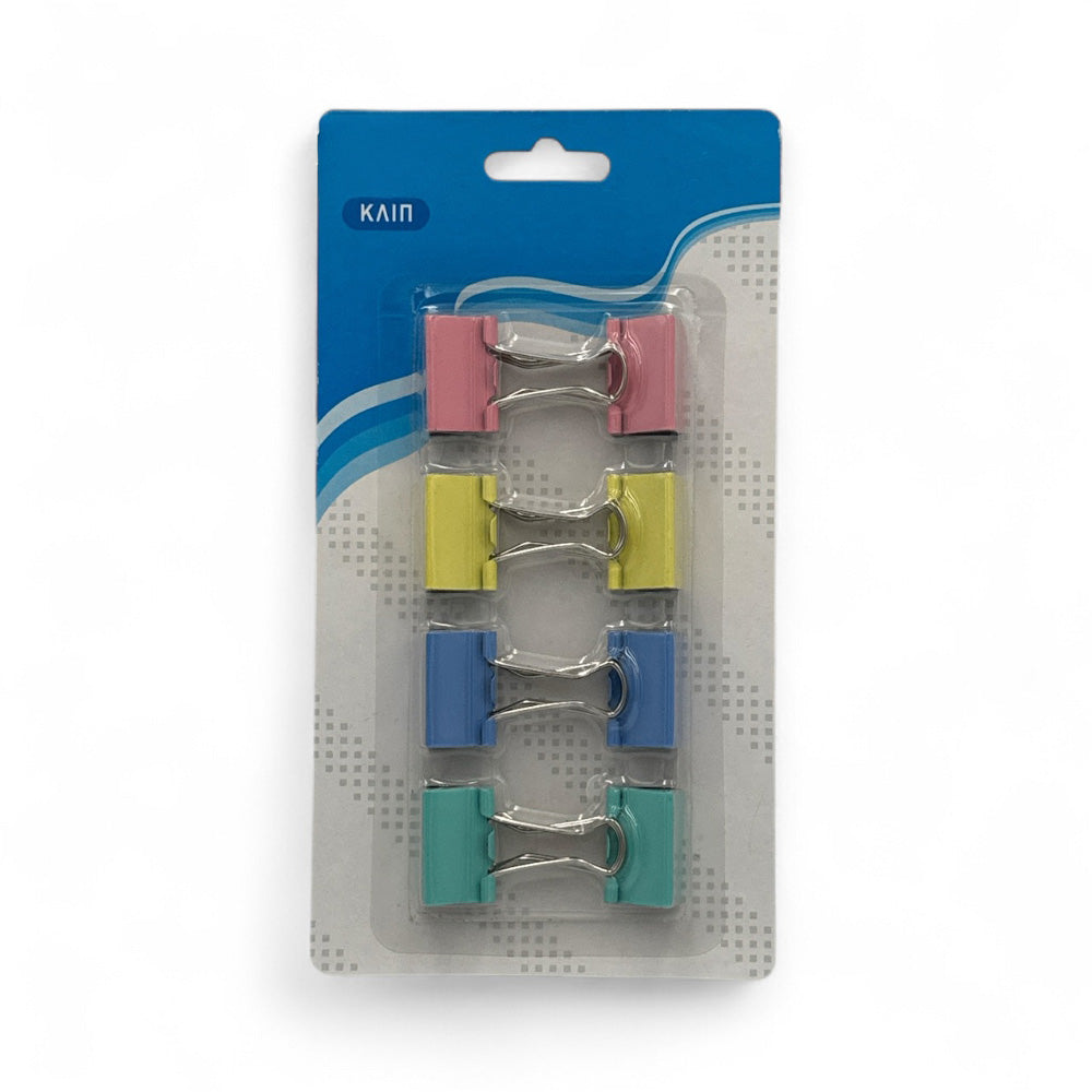 Πιαστράκια Κλιπς Μεταλλικά Πολύχρωμα 19mm Σετ 8 Τμχ