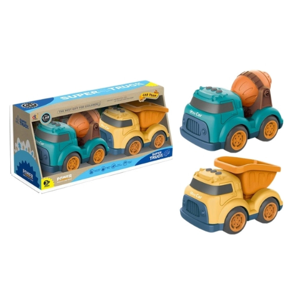 TrademarktΣετ Δομικών Οχημάτων Φορτηγό- Μπετονιέρα 2Τμχ 17Χ11.5Χ11 εκpapell.gr