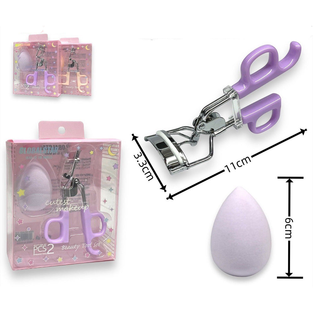 OEMΣετ Εργαλείων Ομορφιάς Ψαλιδάκι Βλεφαρίδων Με Σφουγγαράκι Μακιγιάζ 2 Χρώματα - 1 Τμχpapell.gr