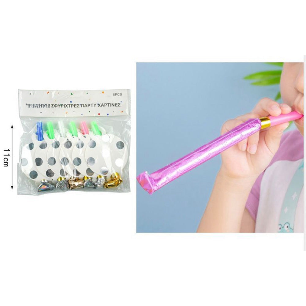 Σετ Φρου - Φρου Party Ασημί Βούλες 11 εκ - 6 Τμχ