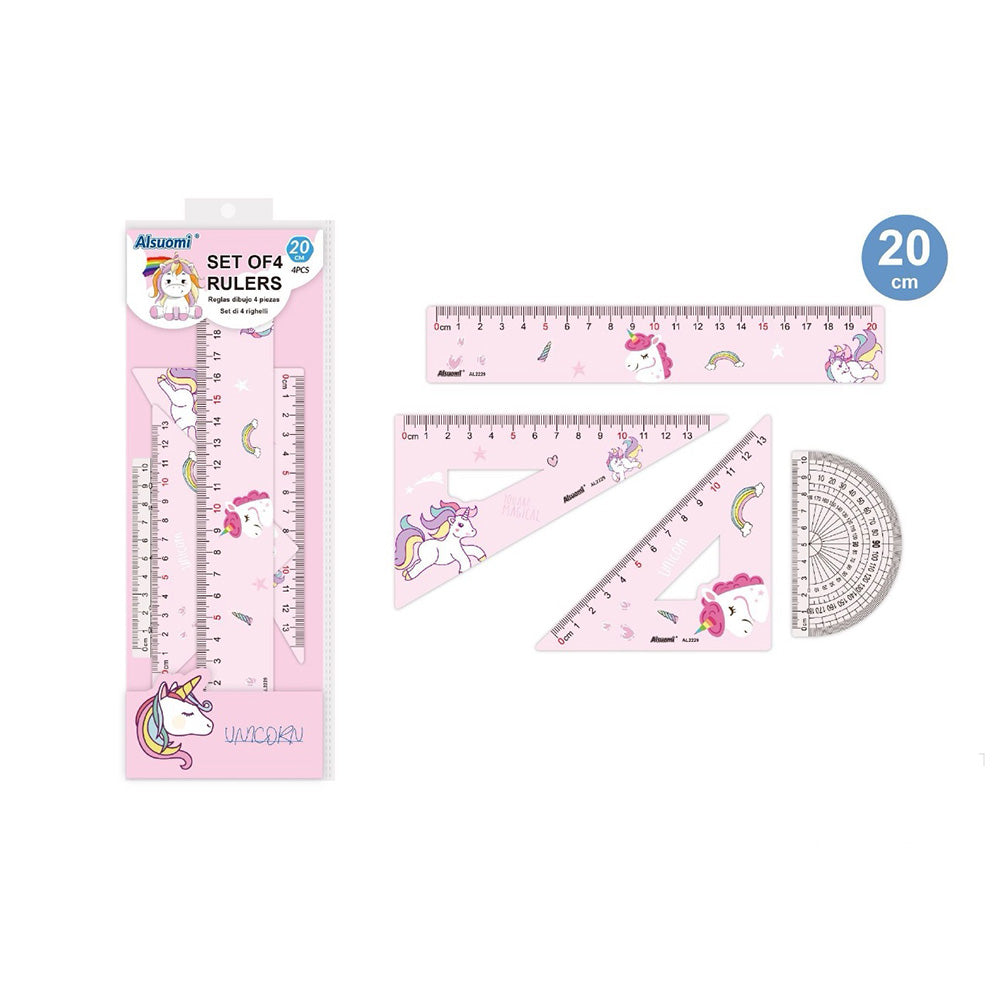 Σετ Γεωμετρικά Όργανο Μονόκερος 20 εκ - 4 Τμχ