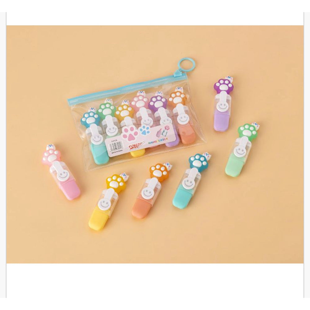 OEMΣετ Mini Highlighters Cat Paws 6 Τμχpapell.gr