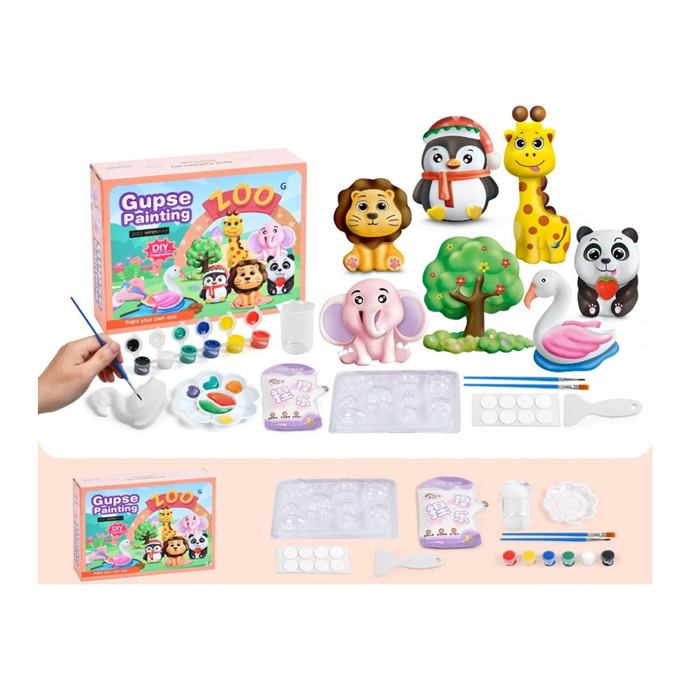 Σετ Κατασκευής Ζωολογικός Κήπος Με Γύψο Και Ζωγραφική