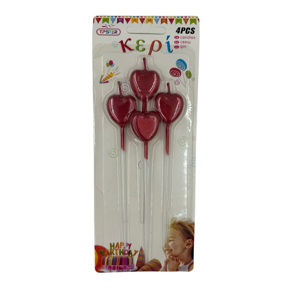 mizooΣετ Κεριά Καρδούλες 4 Τμχpapell.gr