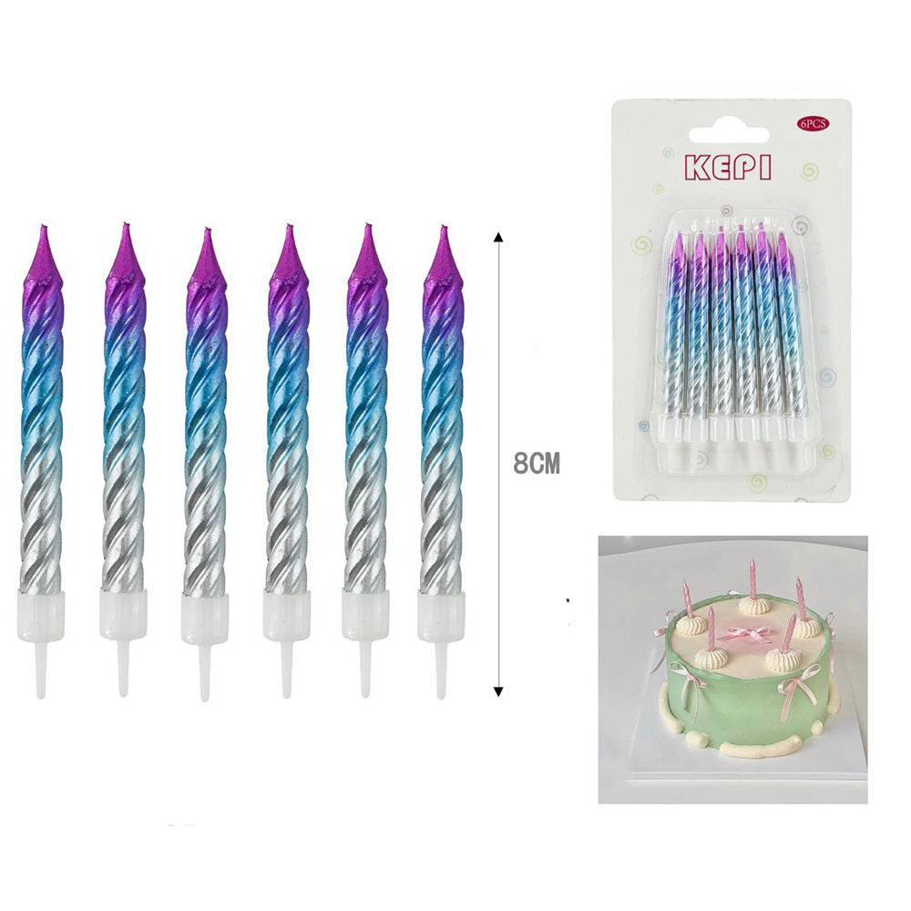 OEMΣετ Κεράκια Μεταλιζέ 6 Τμχ 8 εκpapell.gr