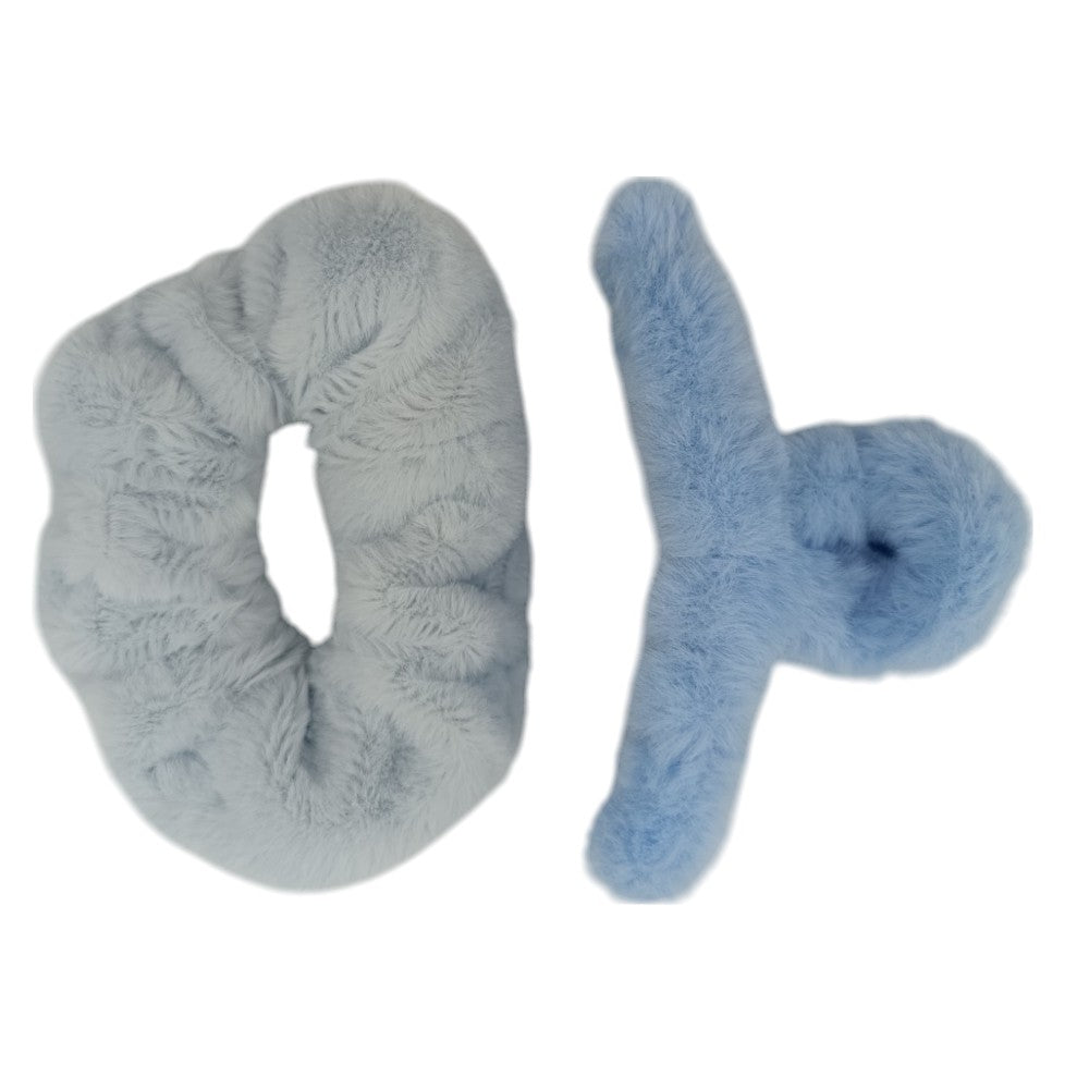 OEMΣετ Κλάμερ Μαλλιών Και Scrunchie Γούνινο 2Τμχ 6 Χρώματαpapell.gr