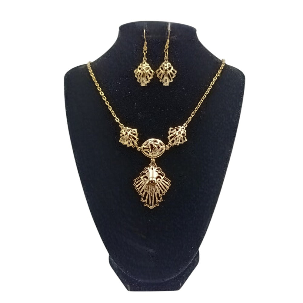 Σετ Κολιέ & Σκουλαρίκια Με Κρεμαστό Χρυσό