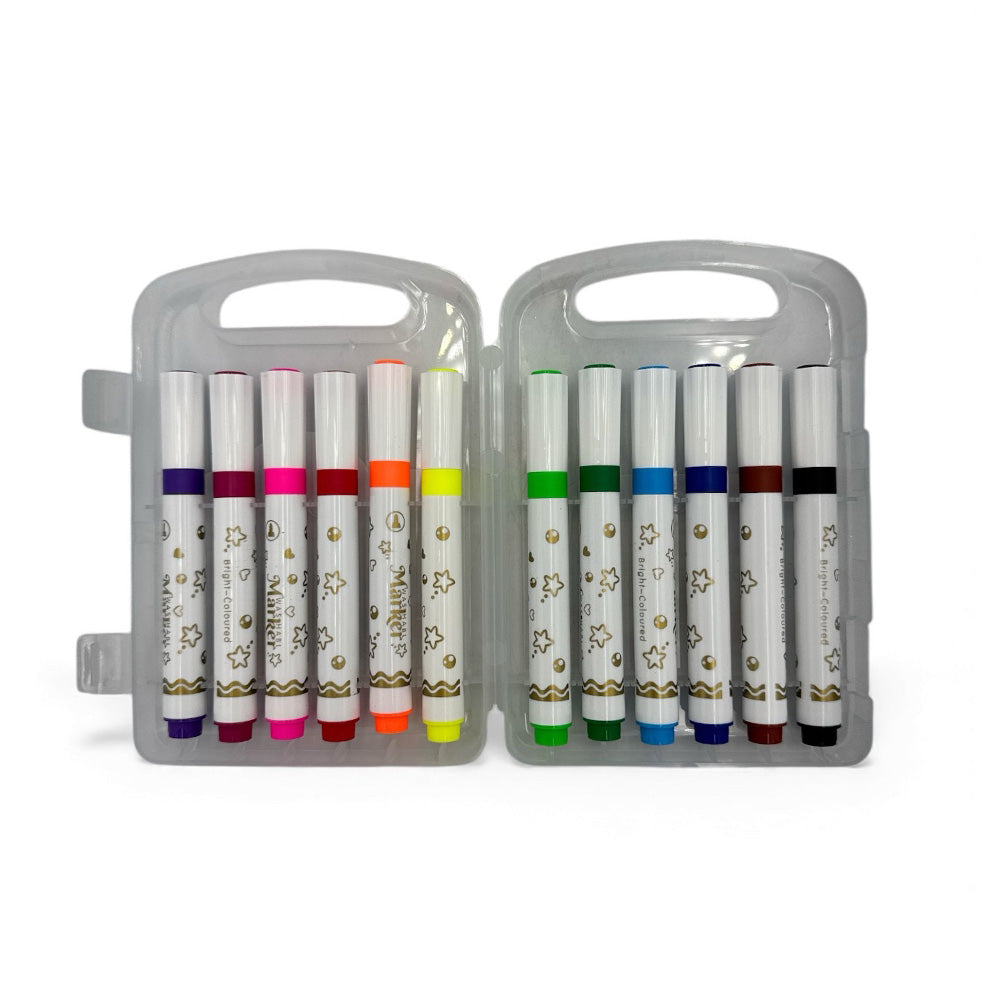Σετ Μαρκαδόροι Ζωγραφικής 12 Τμχ σε Διάφανο Κουτί