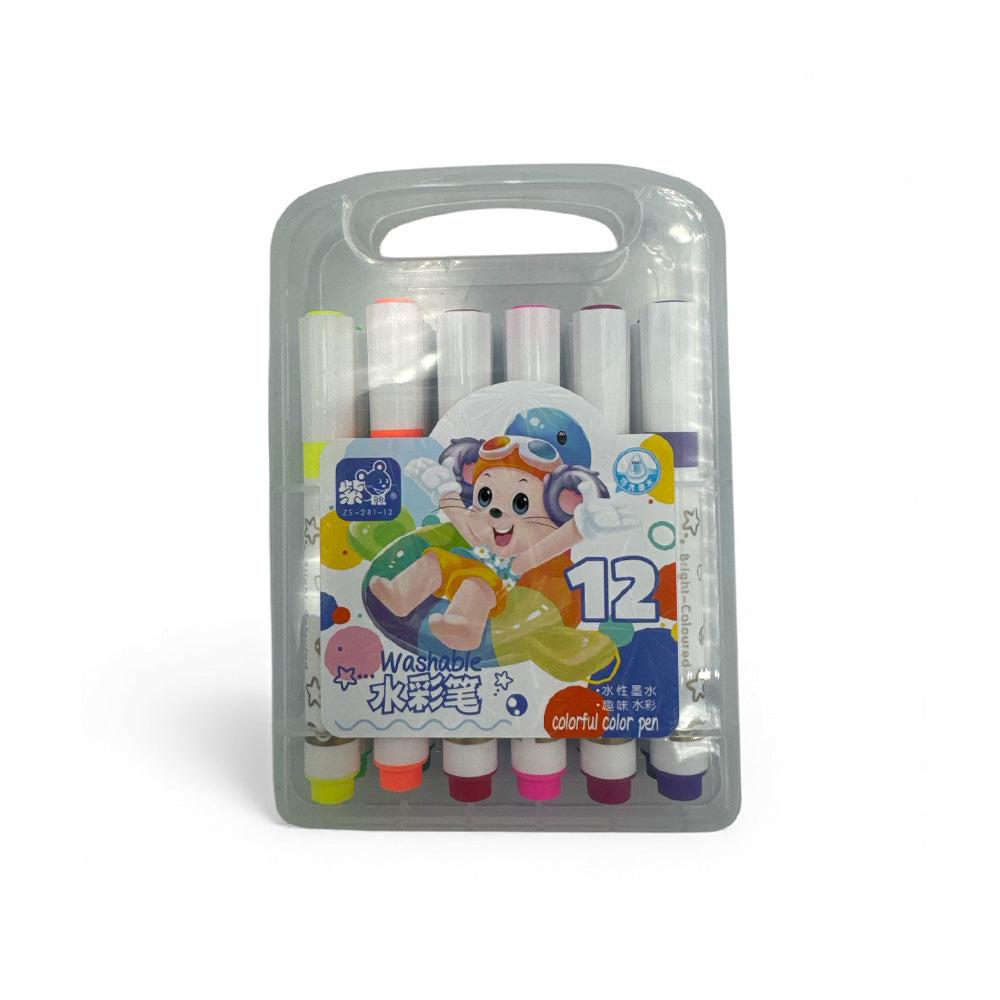 Σετ Μαρκαδόροι Ζωγραφικής 12 Τμχ σε Διάφανο Κουτί