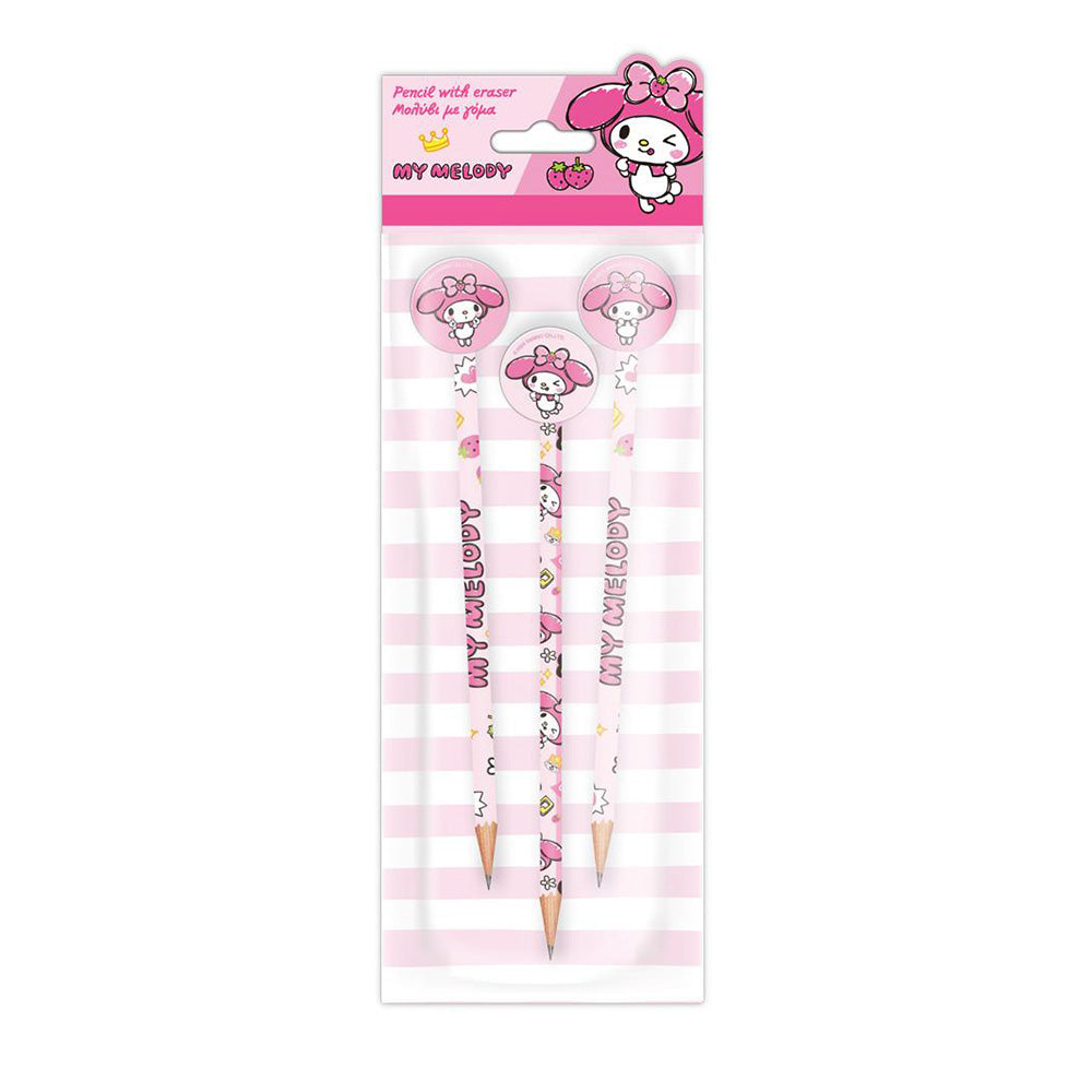 Σετ Μολύβι με Γόμα Topper My Melody 3 Τεμαχίων