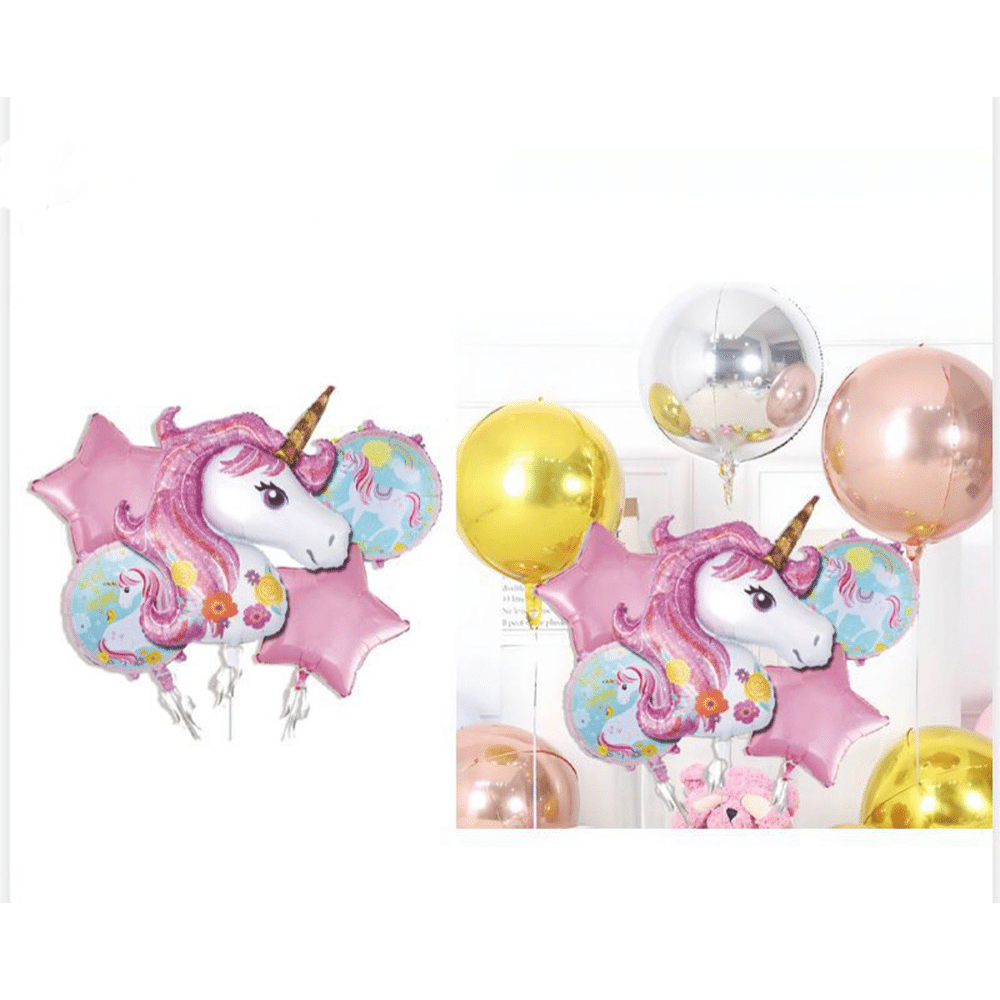 Μπαλονια Foil Μονοκερος Ροζ 5 Τμχ