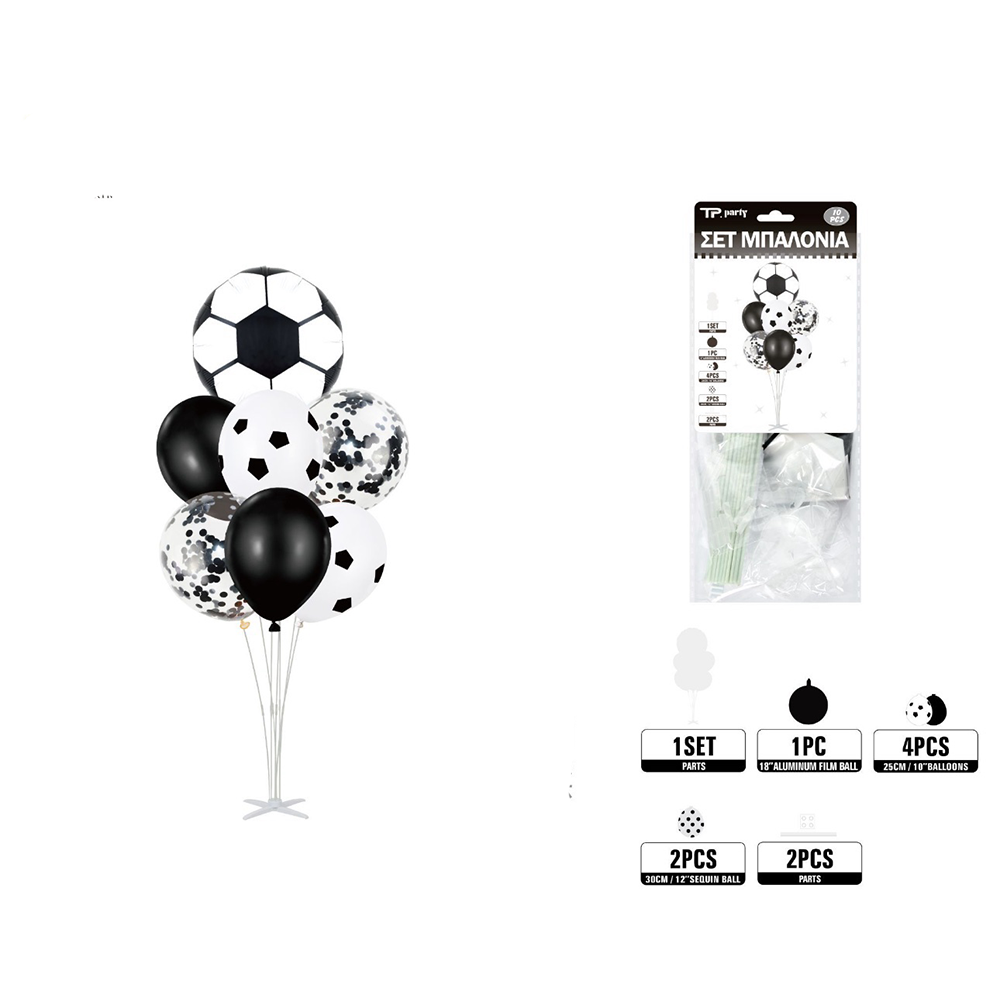 OEMΣετ Μπαλόνια Με Βάση Football 10 Τμχpapell.gr