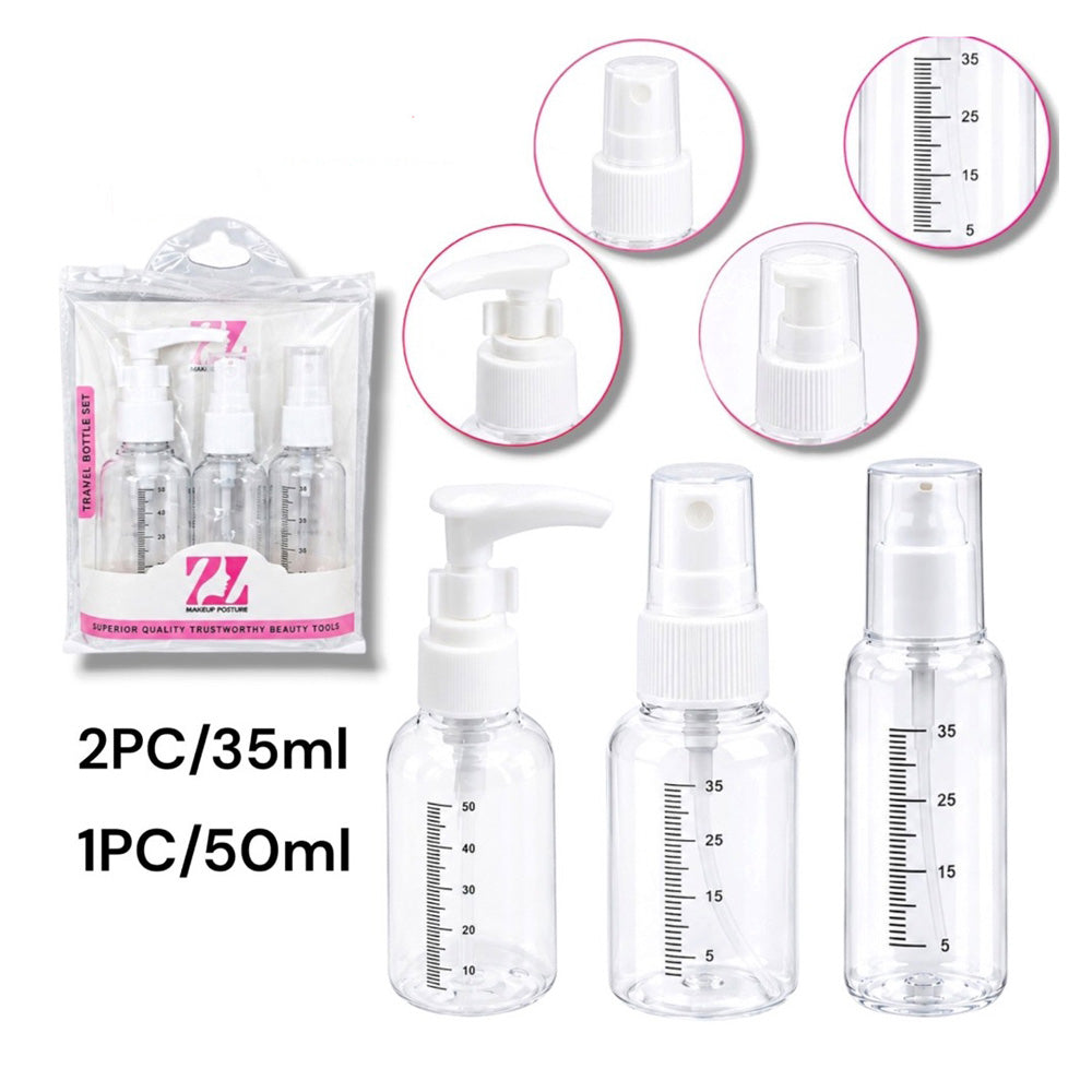 Σετ Μπουκαλάκια Ταξιδίου 3 Τεμαχίων – 2x35ml & 1x50ml