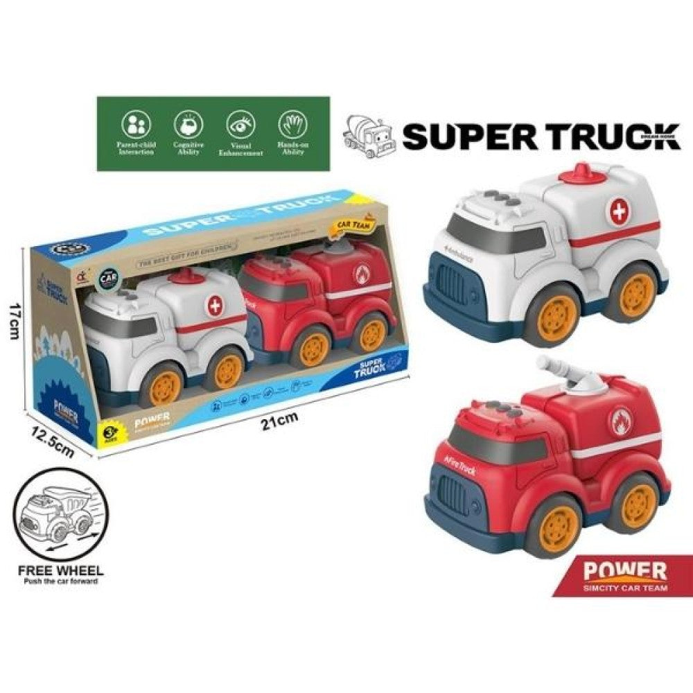 TrademarktΣετ Οχημάτων Διάσωσης Ασθενοφόρο- Πυροσβεστικό 2τμχpapell.gr