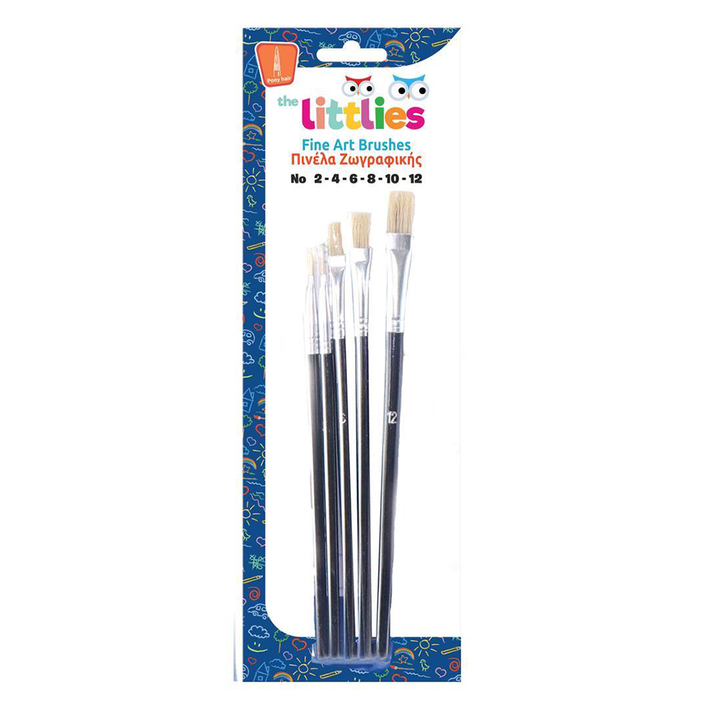 The Littlies Πινέλα 5 Τεμάχια Bristle Πλακέ 2 4 6 8 12