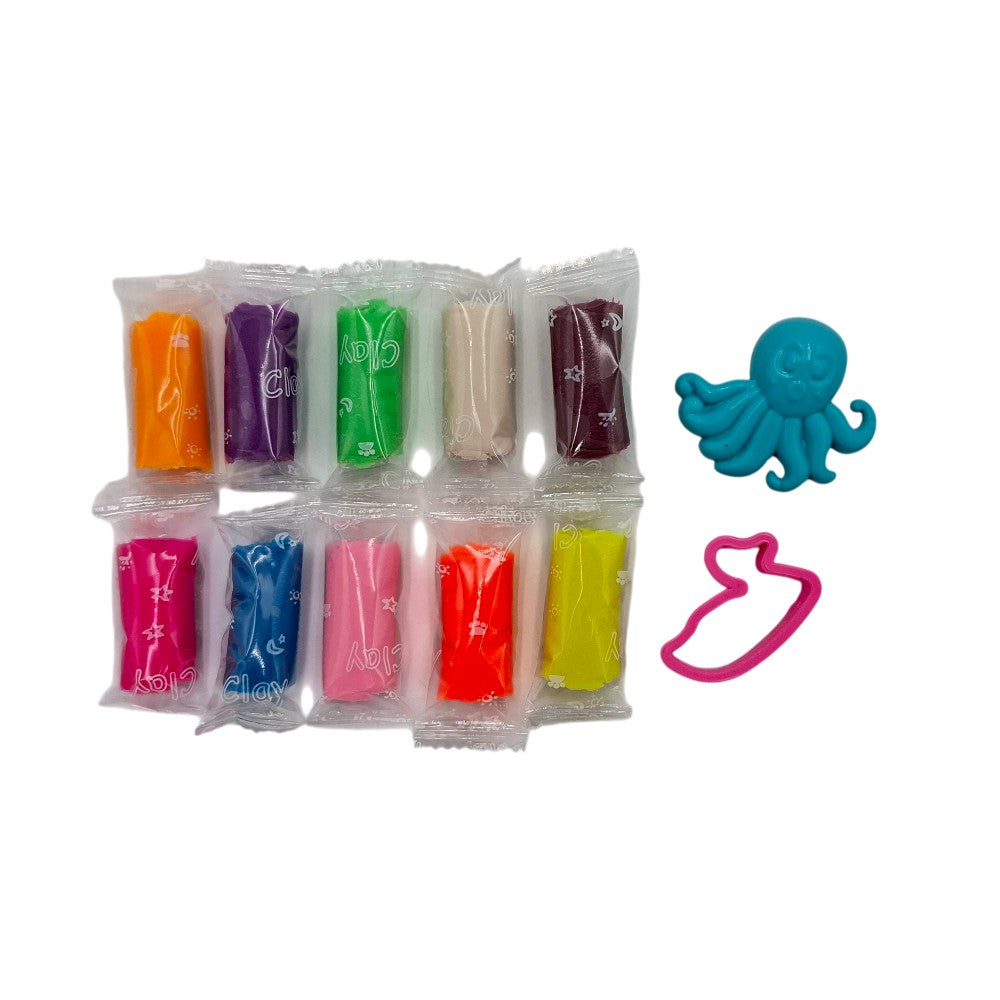 Σετ Πλαστελίνες 10 Χρώματα με 2 Καλούπια σε Κουτάκι 8x6,5 εκ