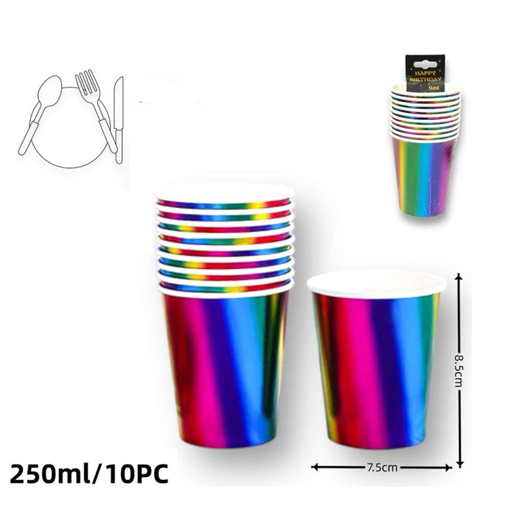 OEMΣετ Ποτηράκια Party Rainbow 10 Τμχ 250 mlpapell.gr