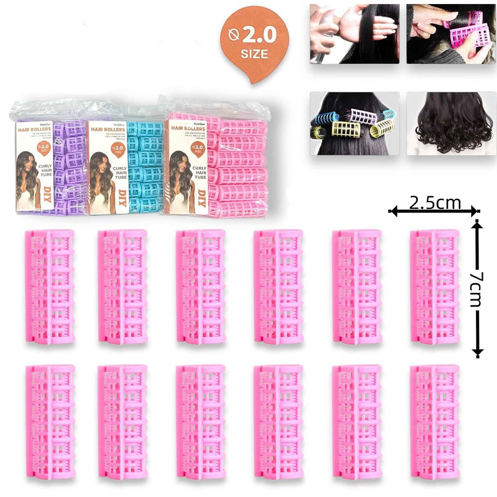 Σετ Ρολά για Μπούκλες – 12 Τμχ (2.5x7εκ) σε 3 Χρώματα - 1 Σετ