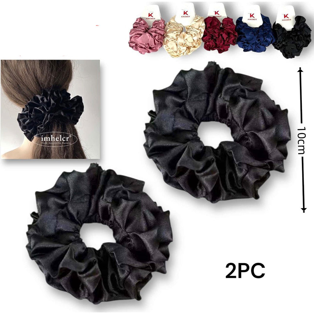 Σετ Scrunchies Μαλλιών Σατέν – 2 Τμχ, 10 εκ, 6 Χρώματα