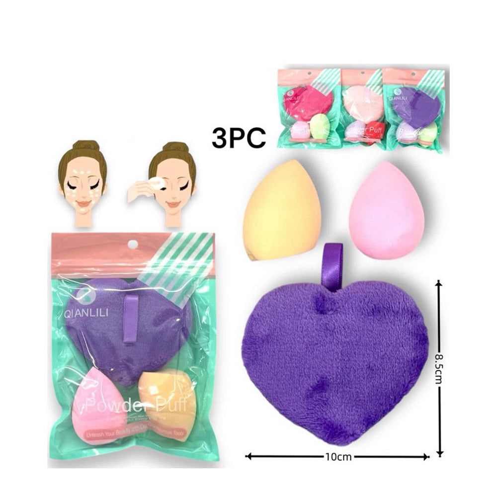 Σετ Σφουγγαράκι Μακιγιάζ Καρδιά – 8.5×10 εκ – Με 2 Powder Puff