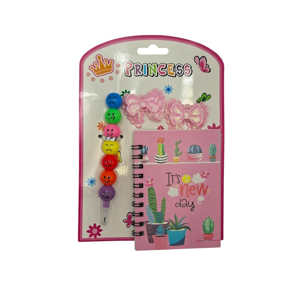 Σετ Σημειωματάριο, Στυλό και Λαστιχάκια Μαλλιών σε 3 Σχέδια - 1 Τμχ