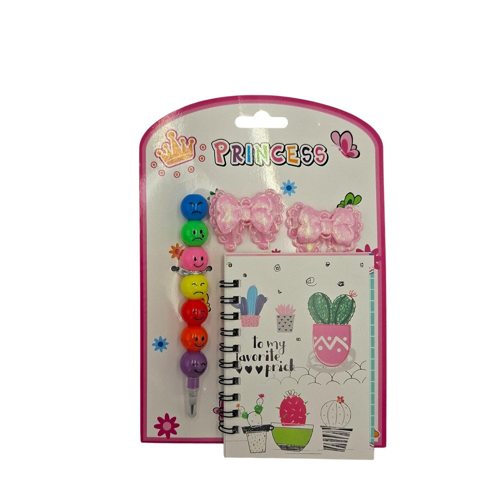 Σετ Σημειωματάριο, Στυλό και Λαστιχάκια Μαλλιών σε 3 Σχέδια - 1 Τμχ